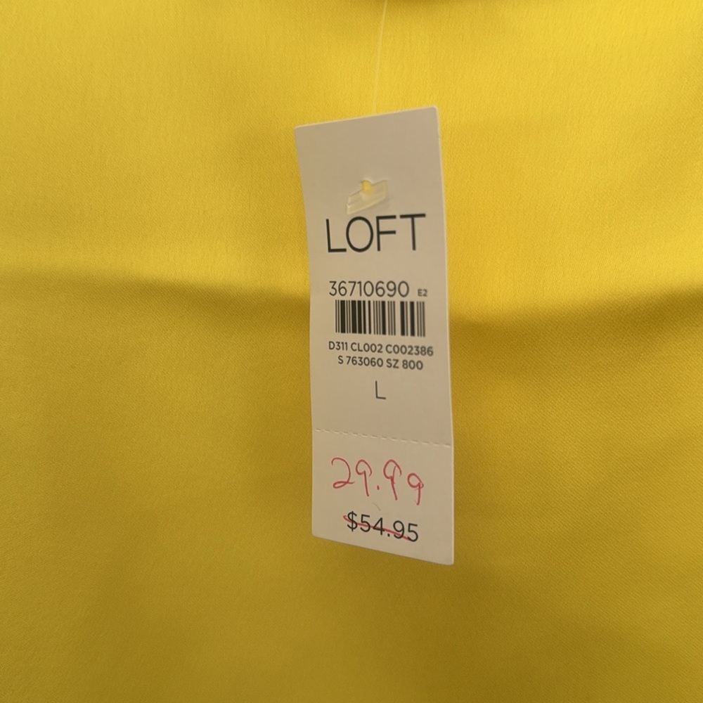 NWT loft yellow scoop tank - large - Picture 2 of 5